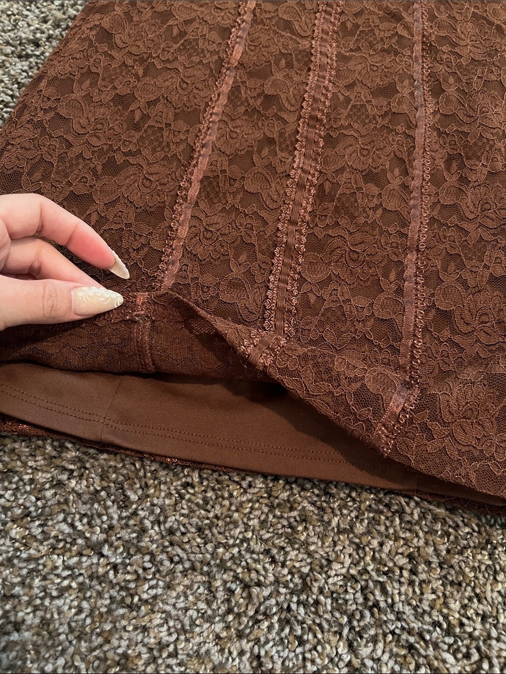 Forever 21 Brown Lace Bodycon Slip Dress - Picture 2 of 6